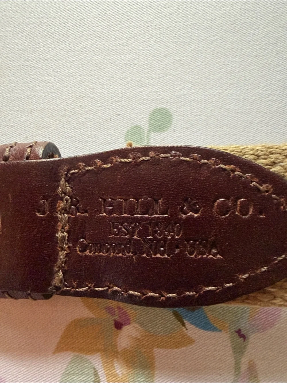 J.R.Hill & Co. NH Brown Leather Men’s Belt Live free or die Size 42